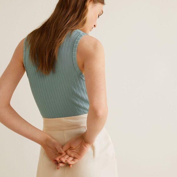 MANGO Ribbed strap top - Picture 3 of 5